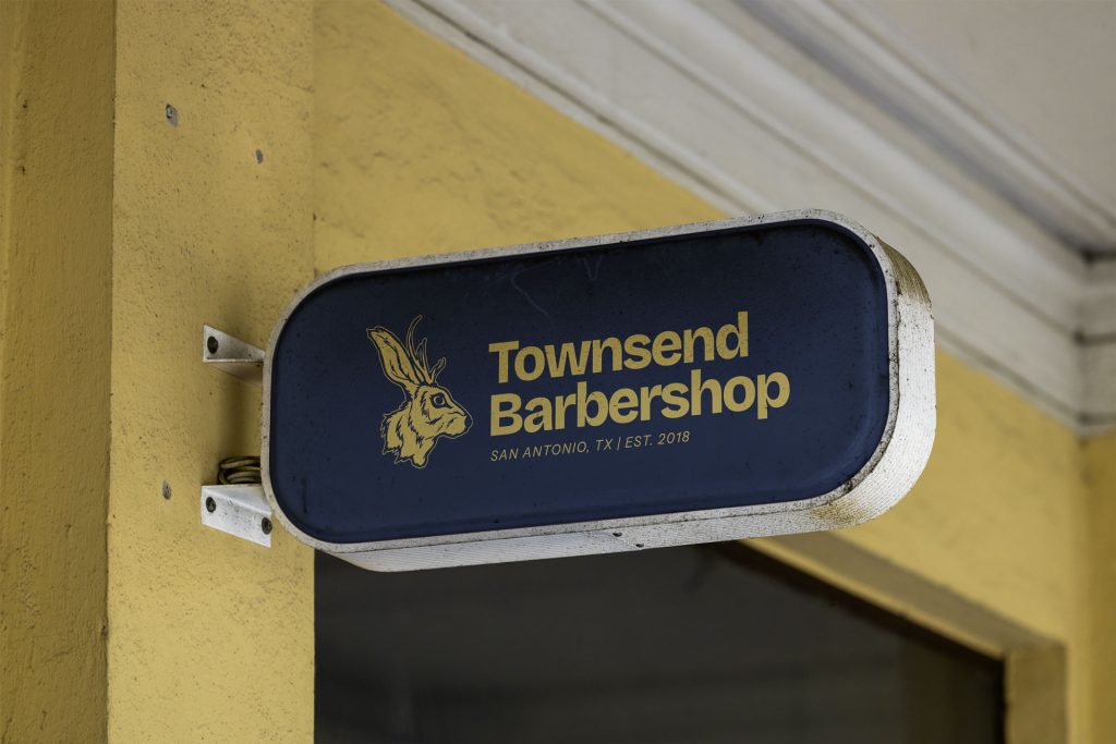 concept signage shown with patina